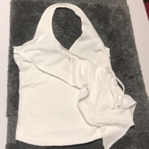 White halter eckored top